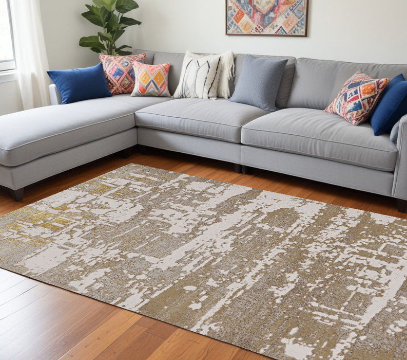 94" x 130" Polypropylene Or Polyester Rug - Ivory Or Gold