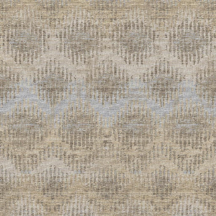 9' X 12' Transitional Abstract Washable Area Rug With UV Protection - Brown