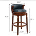 Giga 29.5-inch cow-themed wooden bar stool with backrest and swivel seat, ideal for home kitchen counters, bar height chair