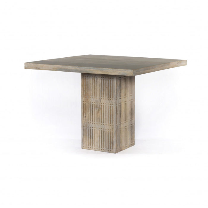 42" Square Solid Wood Pedestal Base Dining Table - Natural