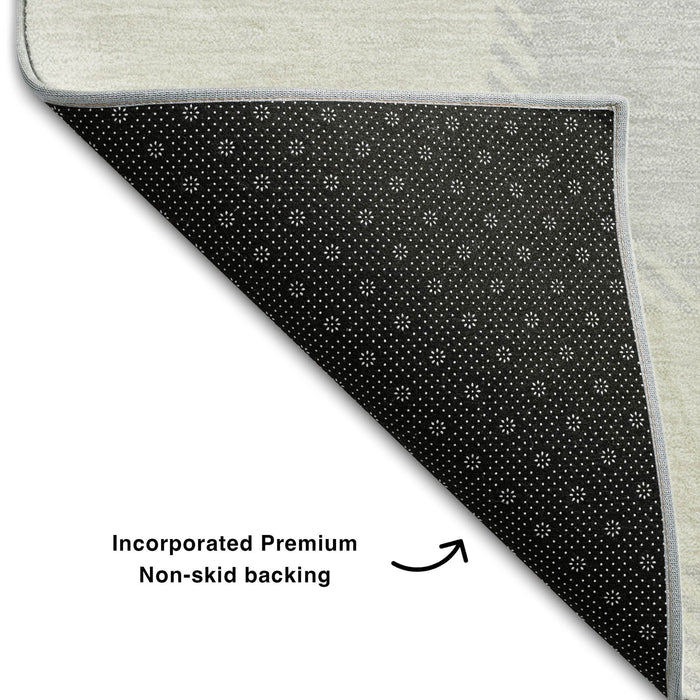 10' X 14' Abstract Geometric Washable Area Rug With UV Protection (669168) - Black / Ivory