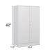 Giga metal storage cabinet with locking doors and adjustable shelves, ideal for home office, school, or garage organization.
