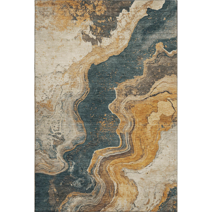10' X 14' Abstract Washable Area Rug With UV Protection (707719) - Linen / Gray / Ivory