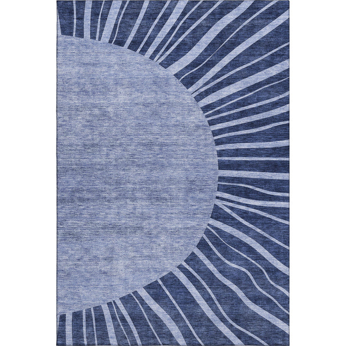 10' X 14' Abstract Washable Area Rug With UV Protection (655397) - Navy Blue / Ivory