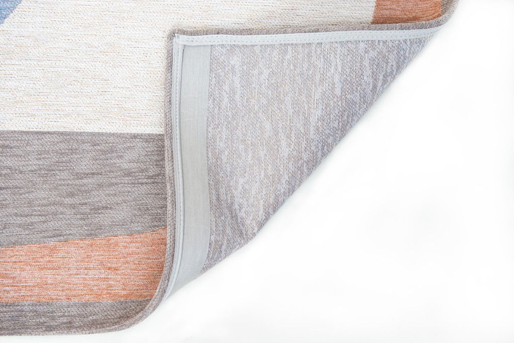 3' x 4' Abstract Non Skid Area Rug - Blue And Gray