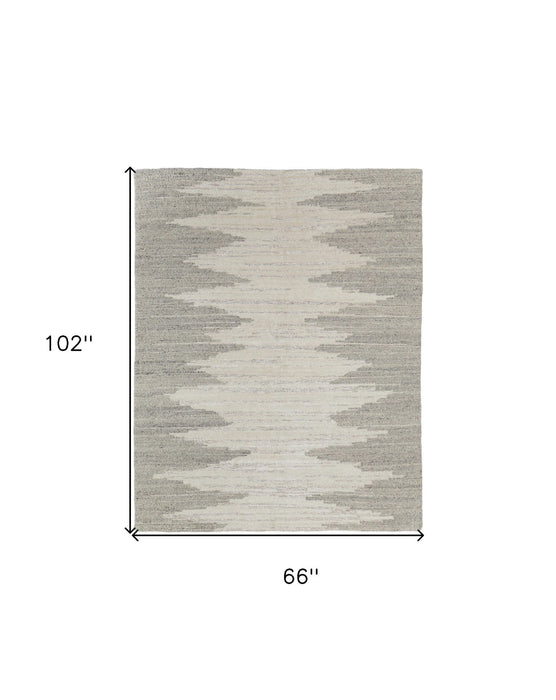 6' x 9' Ombre Hand Woven Area Rug - Gray And Ivory