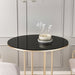 Round black tempered glass table top, 36 inches diameter with polished edges, 1/4 inch thick, by Giga.