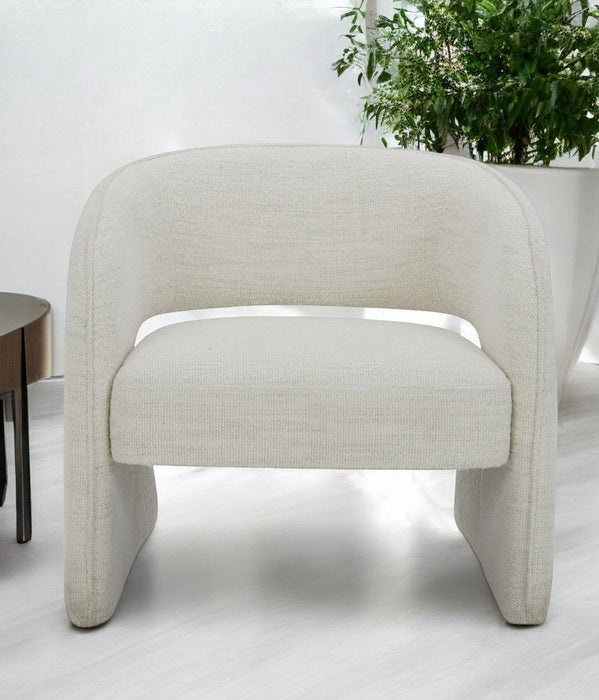 Textural Solid Color Arm Chair - Cream