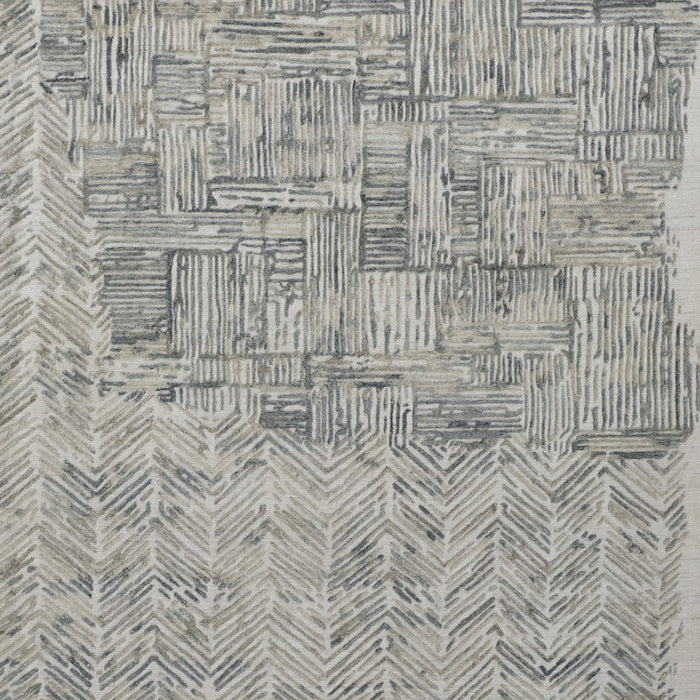 10' x 14' Abstract Hand Woven Area Rug - Green Blue And Ivory