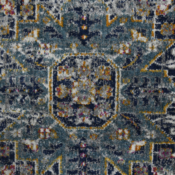 9' x 12' Medallion Power Loom Area Rug - Gray