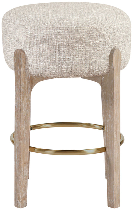 Torino - Backless Counter Stool With Brushed Natural Base (Set of 2)