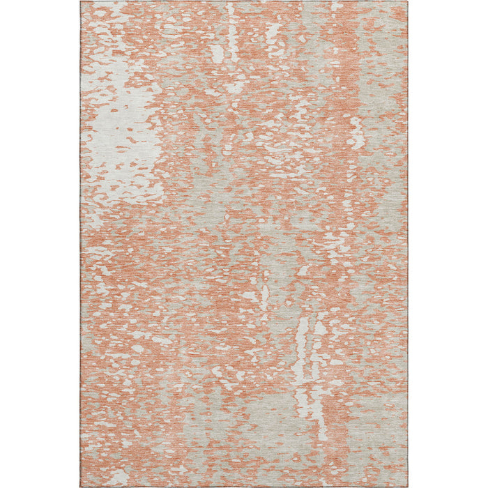 10' X 14' Abstract Washable Area Rug With UV Protection (675432) - Coral / Taupe / Ivory