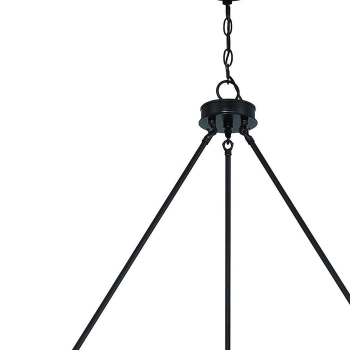 48" Candle Style Multi Light Metal Dimmable Chandelier - Black / White