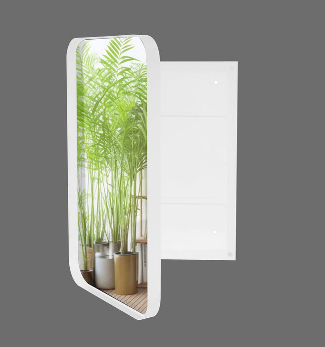Giga recessed metal framed medicine cabinet with mirror, adjustable shelves, wall-mounted bathroom storage cabinet.
