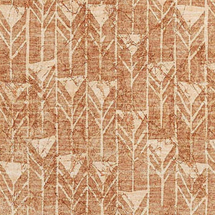 8' X 10' Geometric Washable Area Rug With UV Protection (647114) - Salmon / Ivory