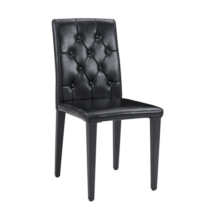 Set of Giga dining chairs with ergonomic buckle backrest, ideal for family dining rooms and comfortable seating.