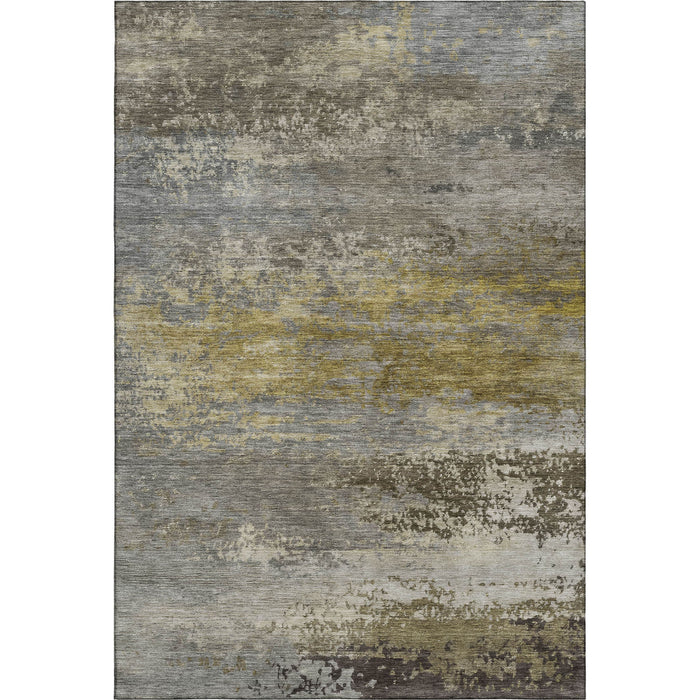 10' X 14' Abstract Washable Area Rug With UV Protection (717128) - Taupe / Gold