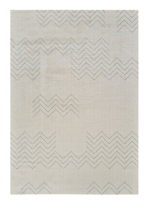 8' x 11' Modern Abstract Distressed Polyester Area Rug - Cream