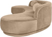 Meridian Furniture Avra 146-inch velvet performance fabric sectional sofa with upholstered cushions and modern design.
