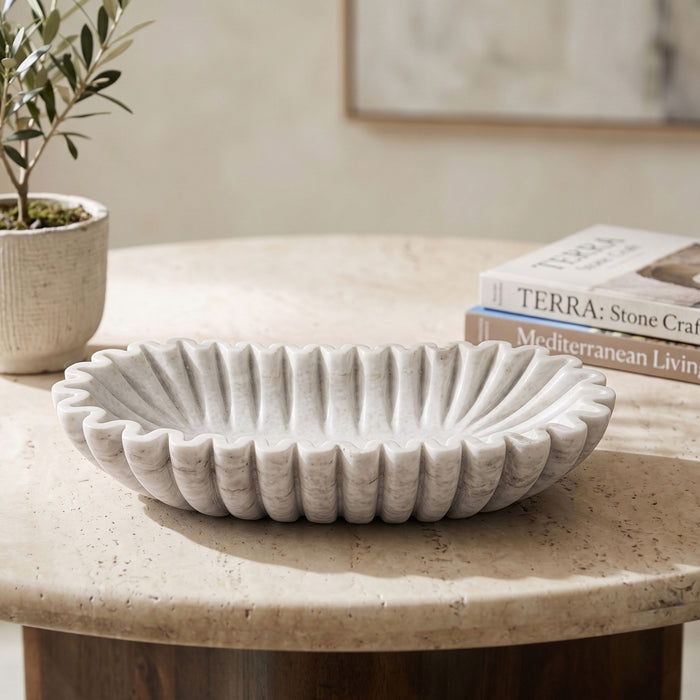 Decorative Valenza bowl by Meridian Furniture, featuring intricate design, perfect for table or display use.