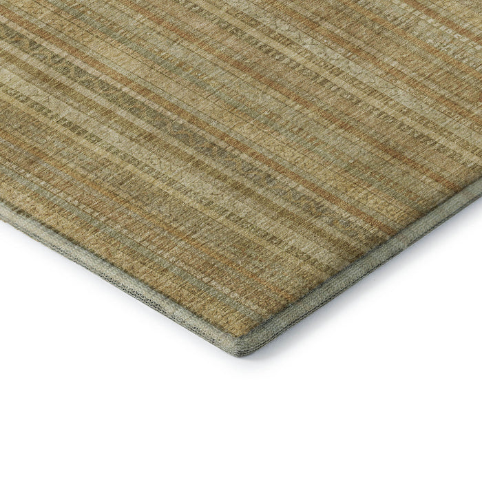 10' X 14' Striped Washable Area Rug With UV Protection (696254) - Wheat / Gold / Beige