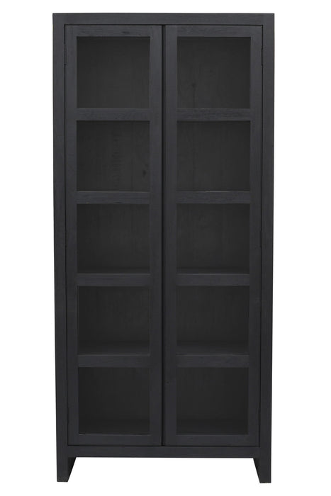 Distressed Solid Wood Frame Accent Cabinet With Two Doors - Graphite