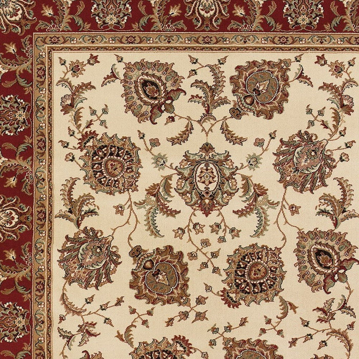 5' X 8' Oriental Area Rug - Ivory And Red