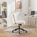 White Giga Bizerte adjustable swivel chair with wide seat, criss-cross design, ideal for office or vanity use.