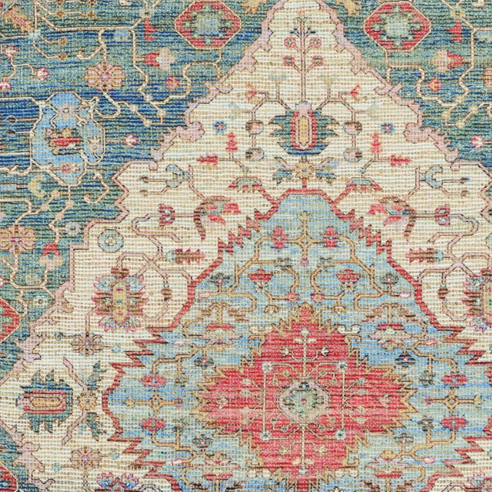 7' x 12' Medallion Handmade Area Rug - Blue And Red
