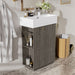 Giga bathroom vanity with sink, freestanding wood grain cabinet with storage drawers, modern bathroom furniture.