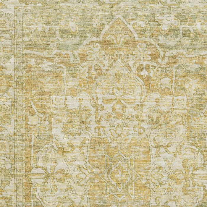 10' X 14' Oriental Washable Area Rug With UV Protection (699364) - Tan / Gold / Ivory