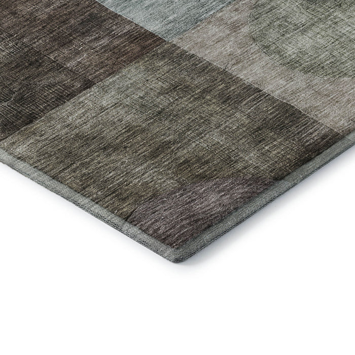 10' X 14' Geometric Washable Area Rug With UV Protection (684708) - Brown / Blue / Taupe