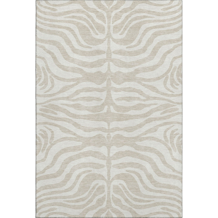10' X 14' Animal Print Washable Area Rug With UV Protection (681737) - Beige / Ivory