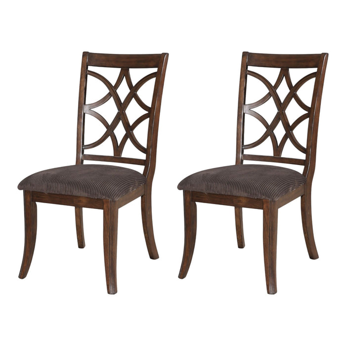 Upholstered Microfiber Dining Side Chairs (Set of 2) - Brown