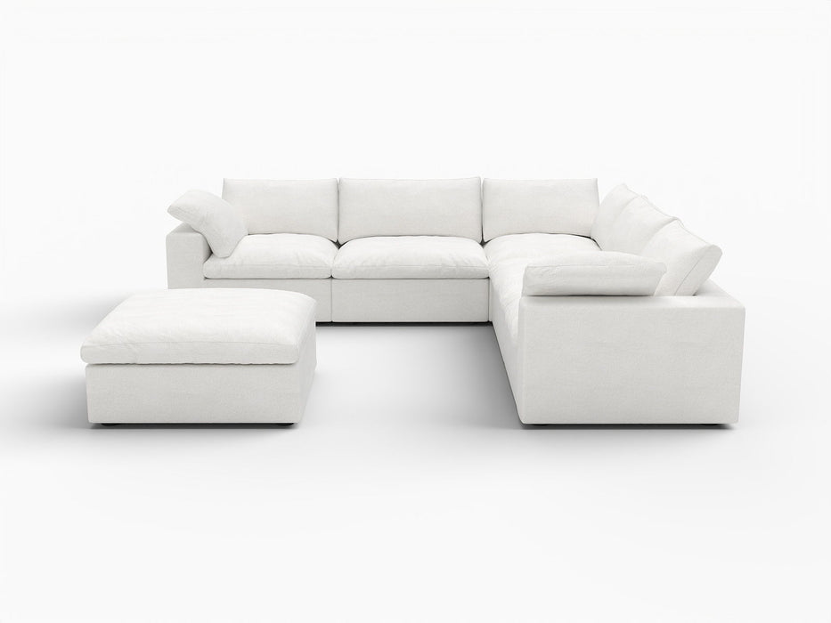 Blend Modular L Shaped Six Piece Corner Sectional - White