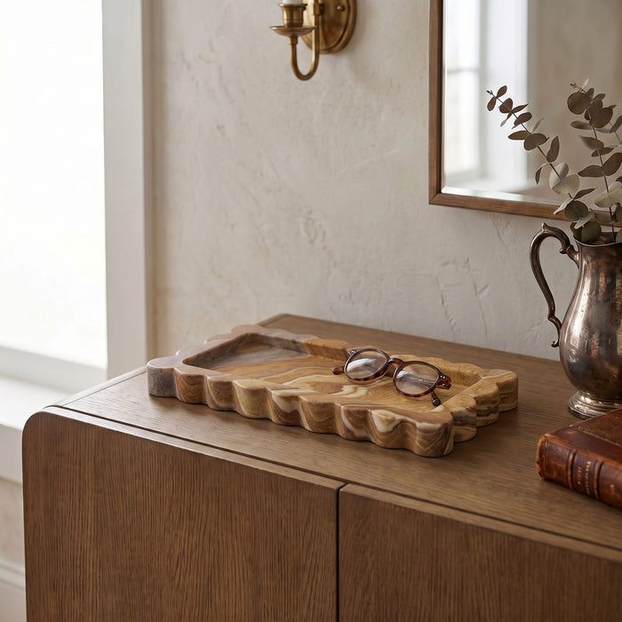 Marble tray by Meridian Furniture featuring a sleek, genuine marble surface and stylish tray design for elegant home decor.