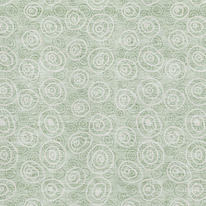 10' X 14' Polka Dot Washable Area Rug With UV Protection - Mint Green And Ivory