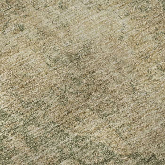 10' X 14' Medallion Washable Area Rug With UV Protection (696284) - Artichoke Green / Beige / Tan