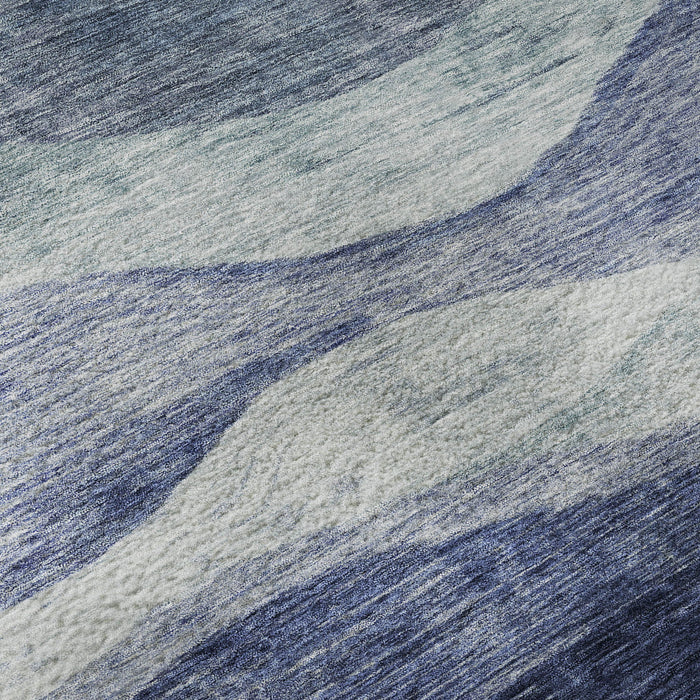 10' X 14' Abstract Washable Area Rug With UV Protection (686312) - Blue / Sky Blue