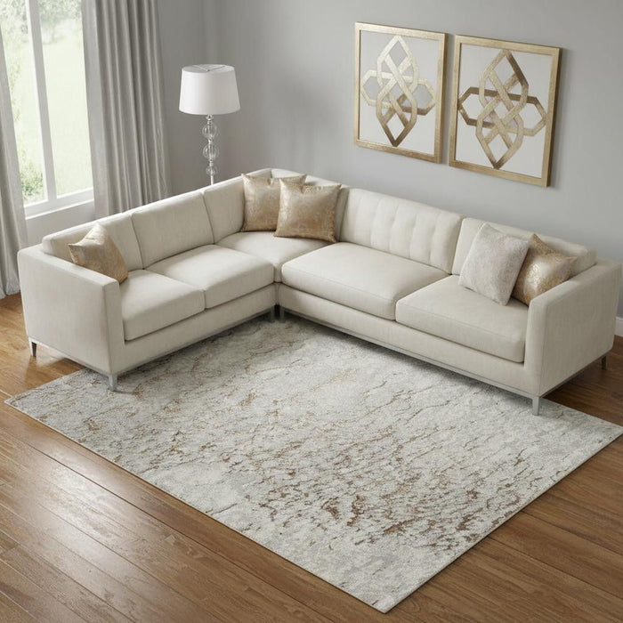 8' X 10' Abstract Area Rug (551087) - Ivory / Gold