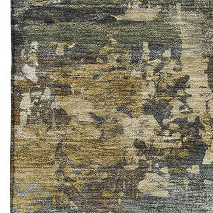 10' X 14' Abstract Washable Area Rug With UV Protection (717002) - Gray / Beige