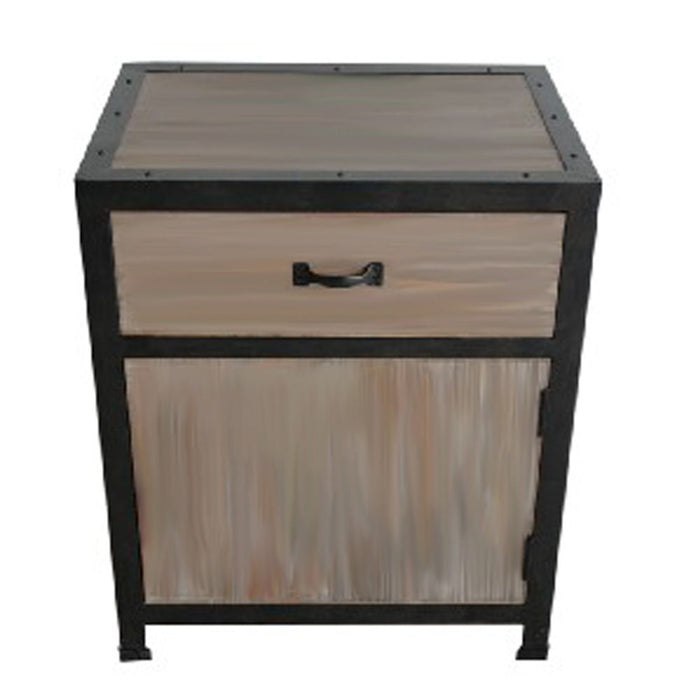 Solid Wood End Table With Drawer - Brown