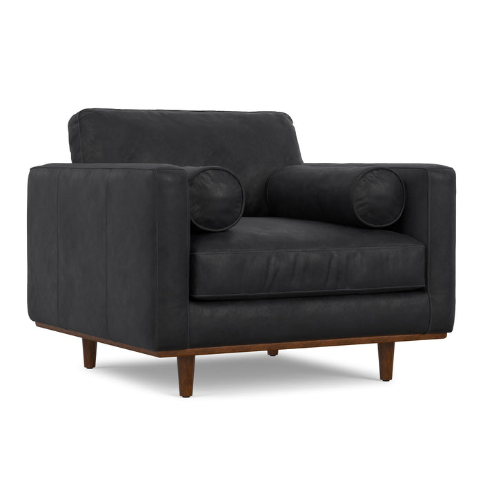 Leather Arm Chair - Black / Brown