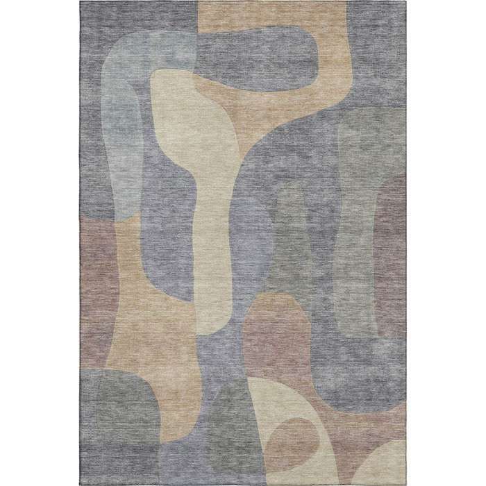 10' X 14' Abstract Washable Area Rug With UV Protection (706265) - Gray / Wheat / Beige