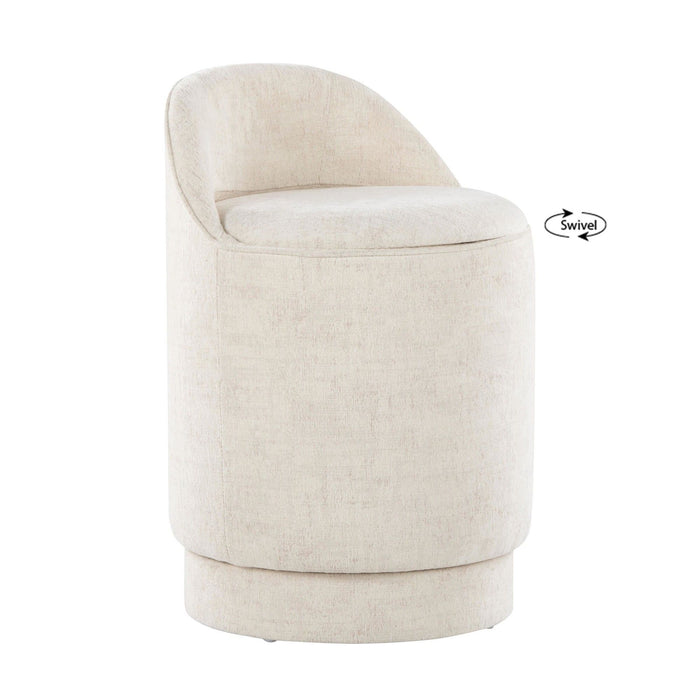 Marla - Upholstered Vanity Stool - Cream Fabric