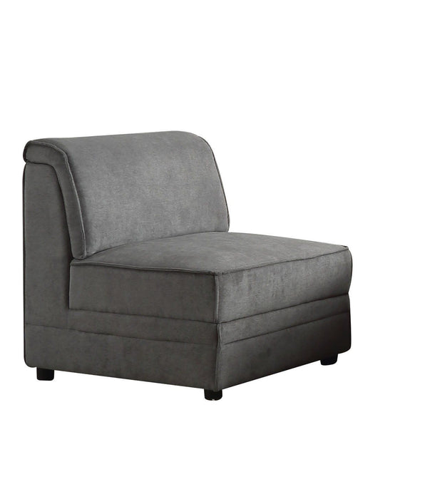 Velvet Slipper Chair - Gray And Black