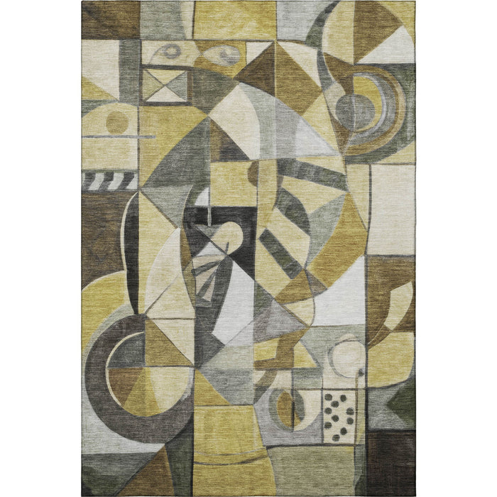 10' X 14' Abstract Washable Area Rug With UV Protection (700391) - Brown / Black / Gray