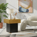 Meridian Furniture Palladium end table with a sleek, modern wood finish and minimalist design, perfect for living room decor.