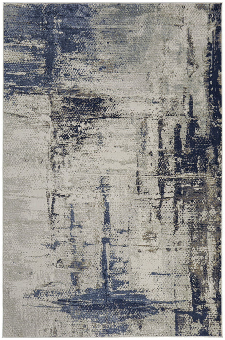 8' X 12' Abstract Area Rug - Gray / Ivory