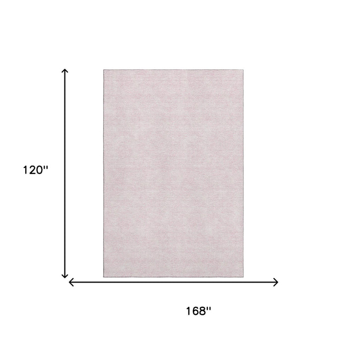 10' X 14' Geometric Washable Area Rug With UV Protection (682925) - Pink / Ivory